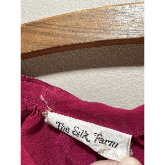 Vintage The Silk Farm 100% Silk Pink Long Sleeve Blouse‎ Size Large Office Work - Picture 2 of 7